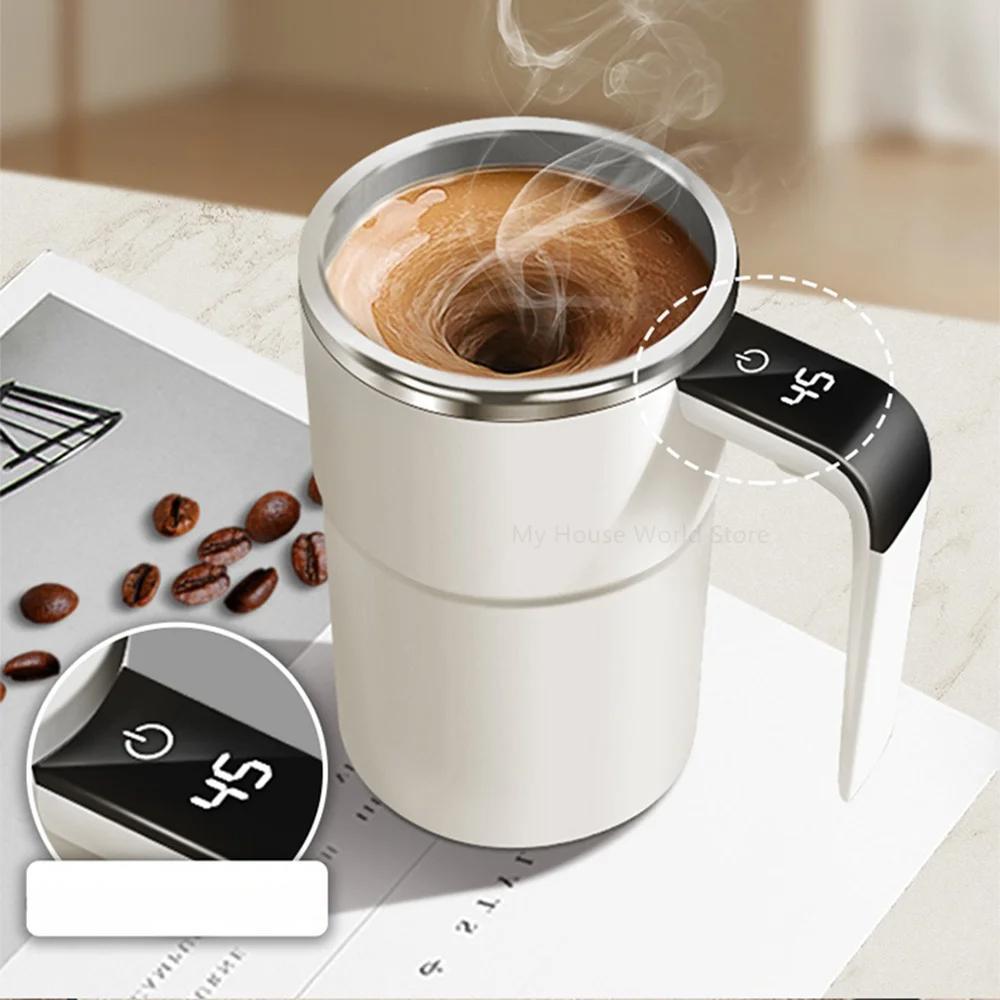 Portable Electric Self-Stirring Mug with Temperature Indicator