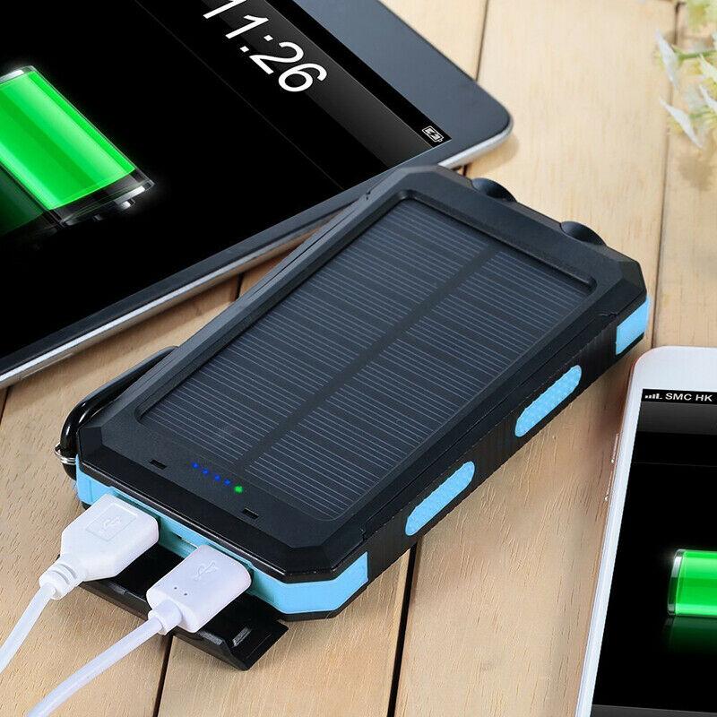 20000mAh Solar Power Bank Outdoor Dual USB Power Charger