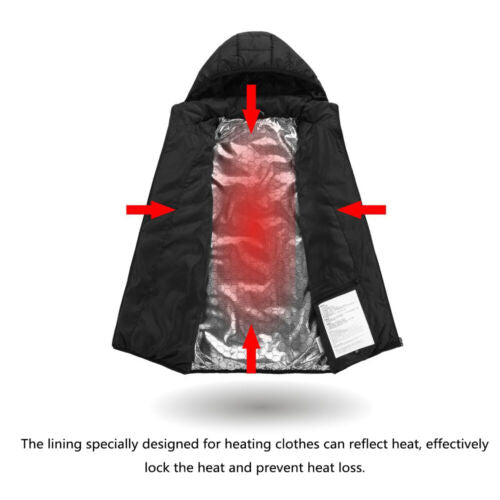 Unisex USB Heated Jacket Temperature-Controlled Winter Coat