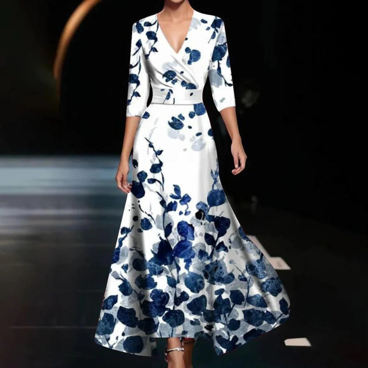 Lorena | Schickes Langes Abendkleid Mit Blumenmuster Für Damen | Maxi