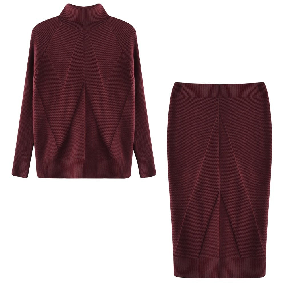 Gestricktes Zweiteiliges Kleid Für Damen | Herbst