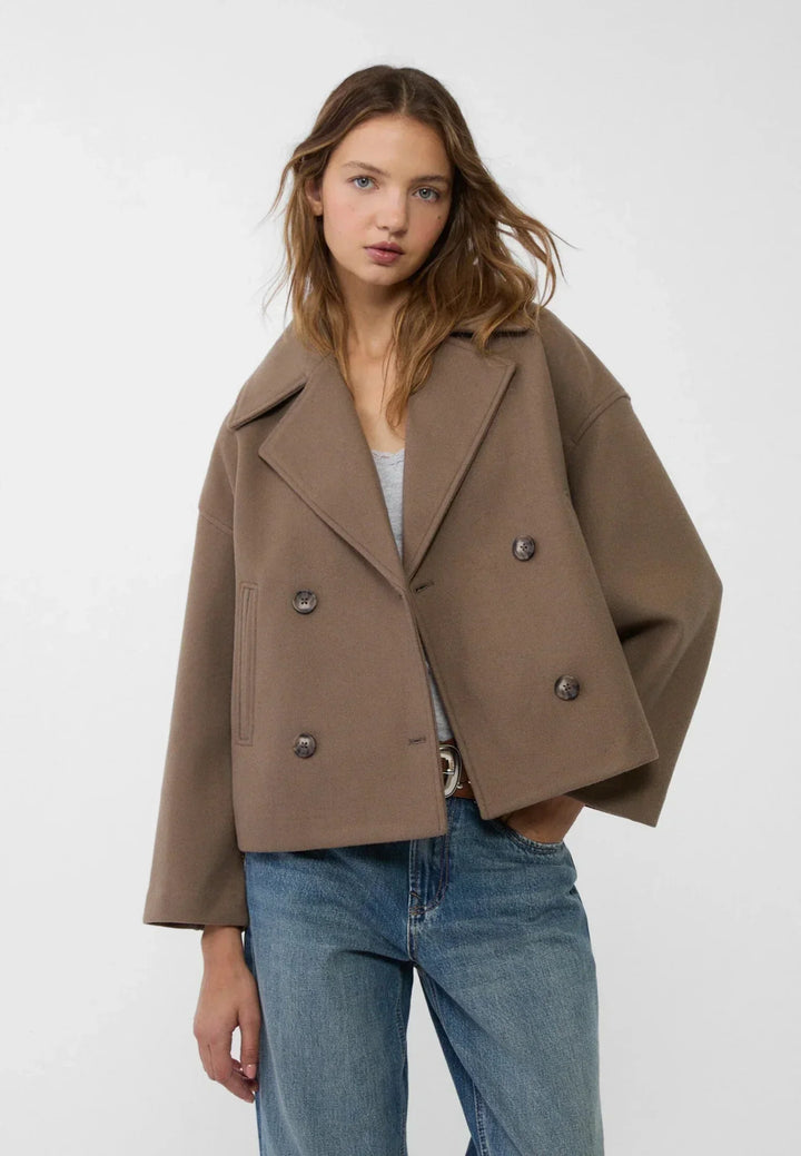 Damen Kurzjacke Mit Knopfdetail | Winter