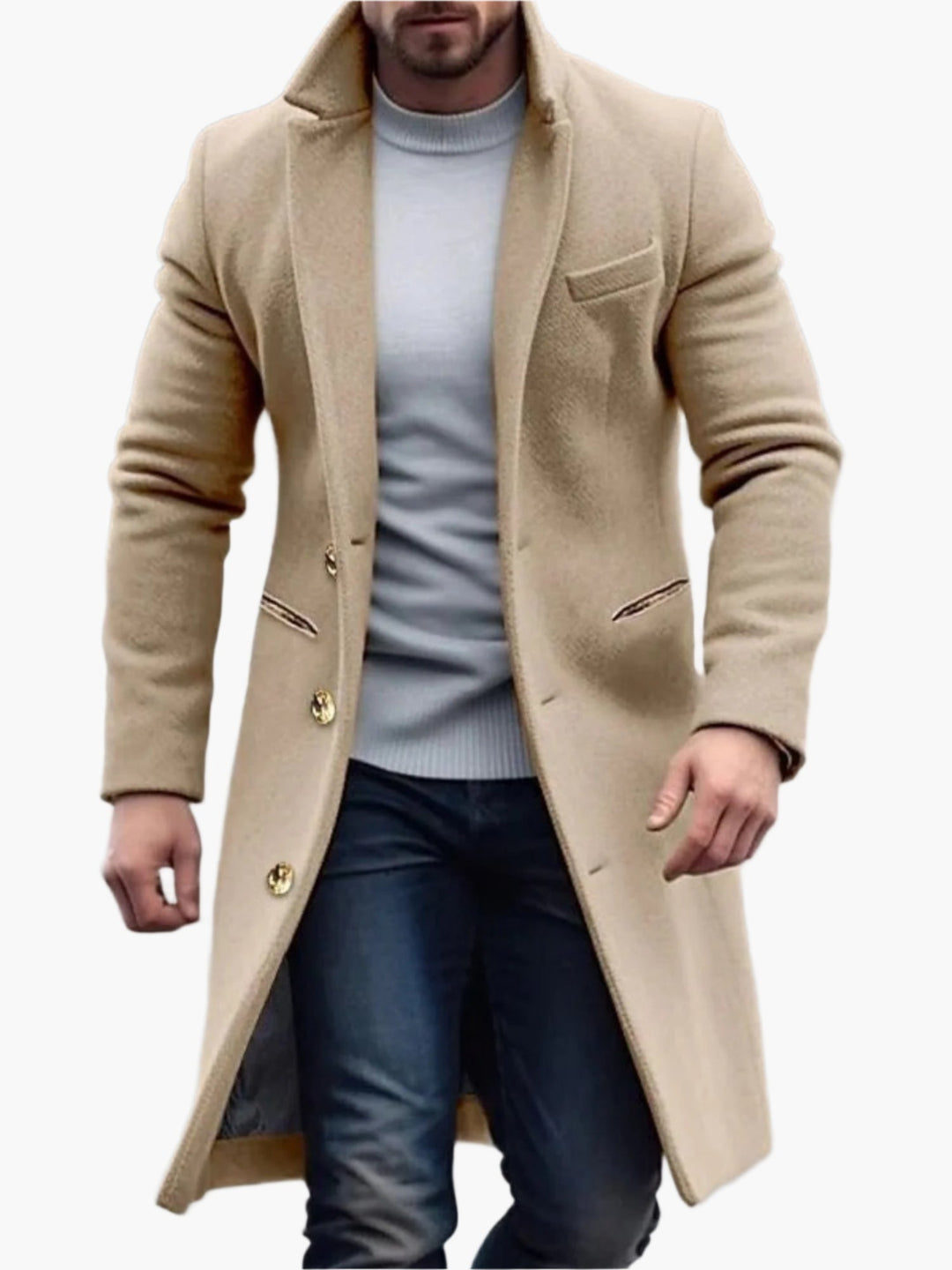 Herren Winterlanger Mantel | Mit Knopf