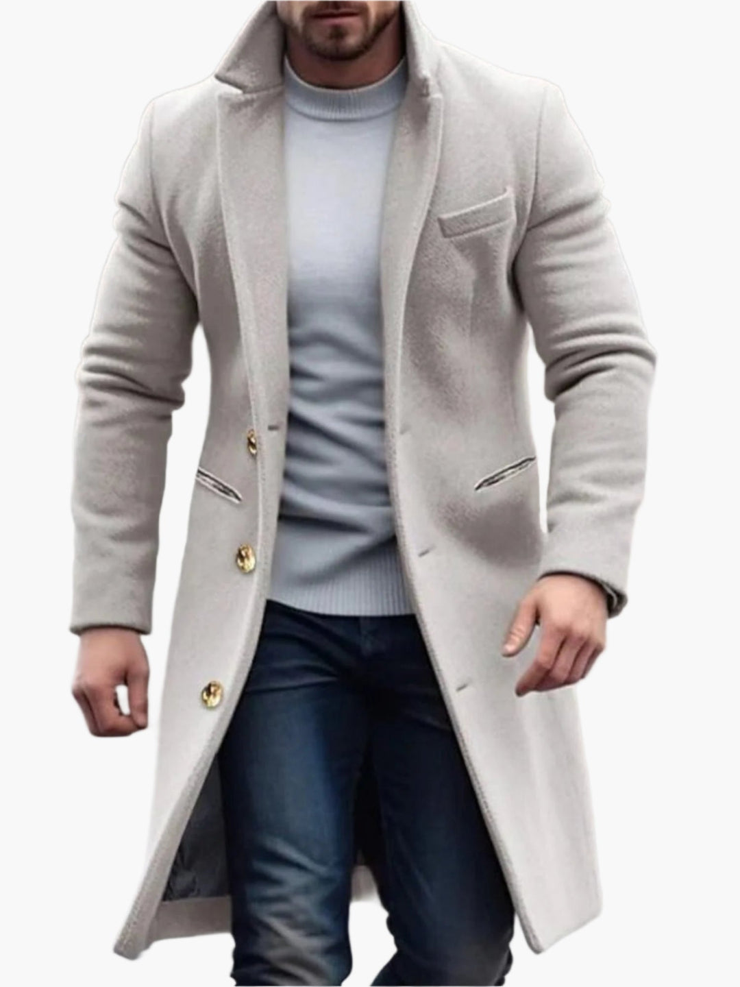 Herren Winterlanger Mantel | Mit Knopf