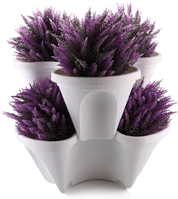 Vertical Garden Planter Plant Pots 4 Layer Stackable