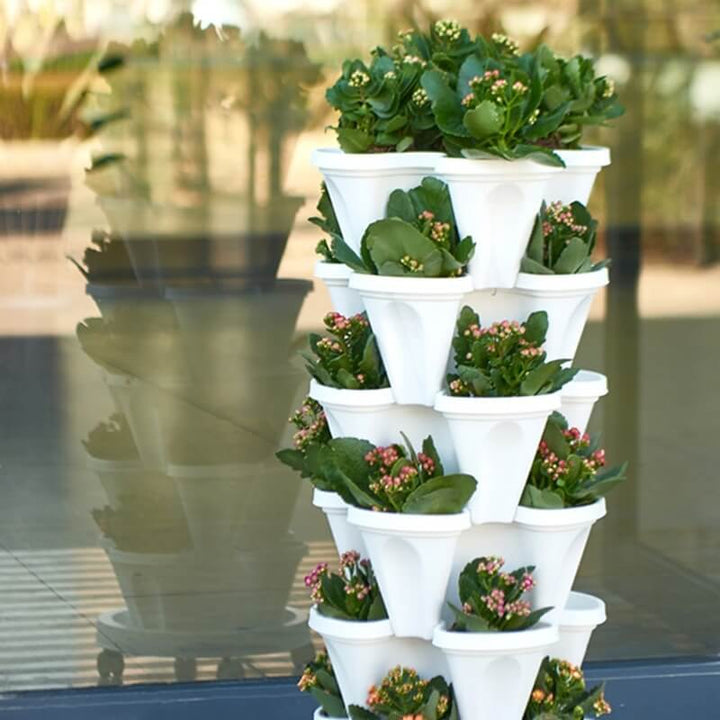 Vertical Garden Planter Plant Pots 4 Layer Stackable