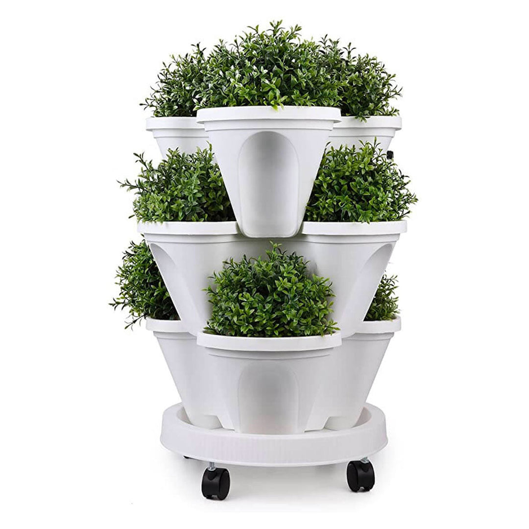 Vertical Garden Planter Plant Pots 4 Layer Stackable