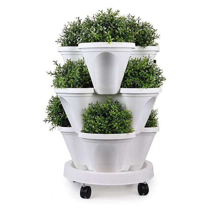 Vertical Garden Planter Plant Pots 4 Layer Stackable