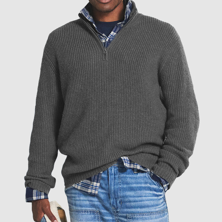 Halb Reißverschluss Winterpullover Für Herren | Langarm