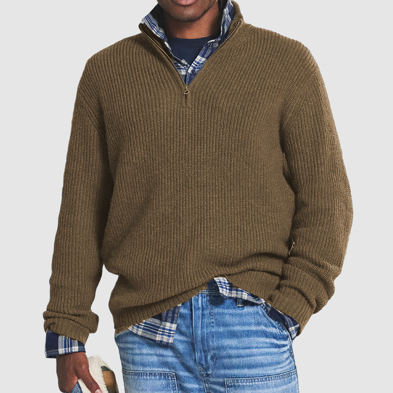 Halb Reißverschluss Winterpullover Für Herren | Langarm