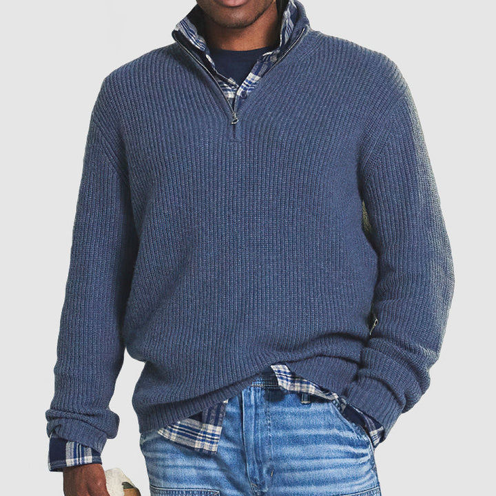 Halb Reißverschluss Winterpullover Für Herren | Langarm