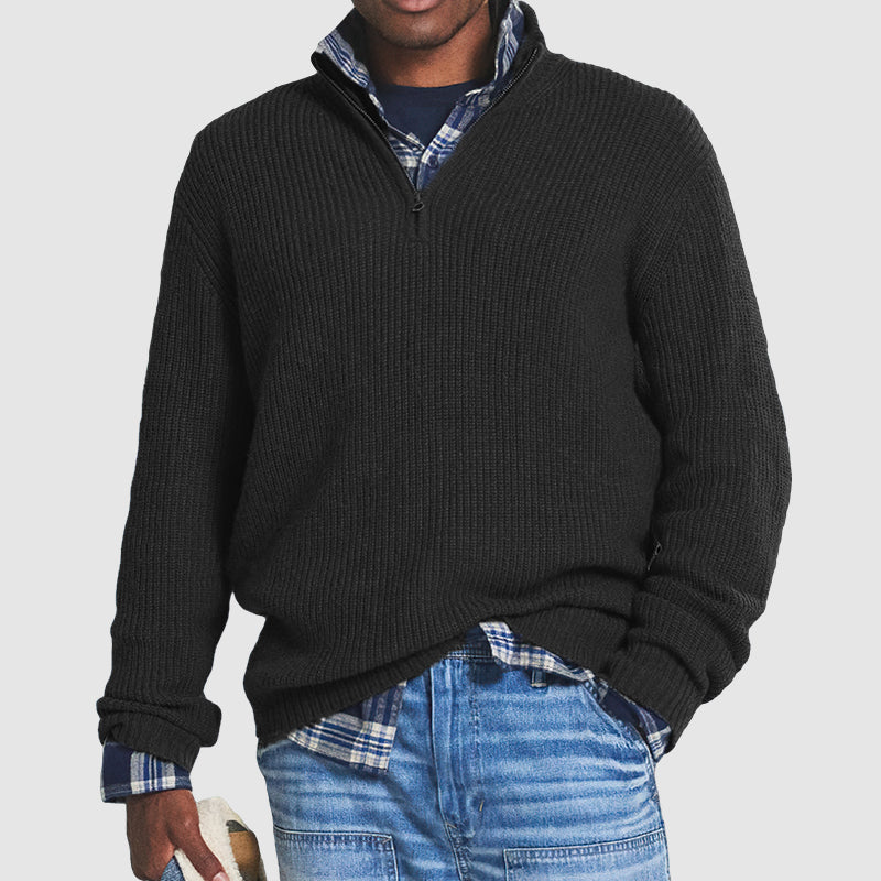Halb Reißverschluss Winterpullover Für Herren | Langarm