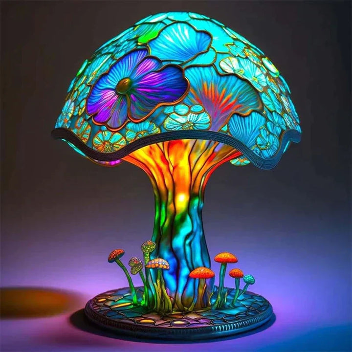 Decorative Ambient Table Lamp Stained Effect Colour Lighting