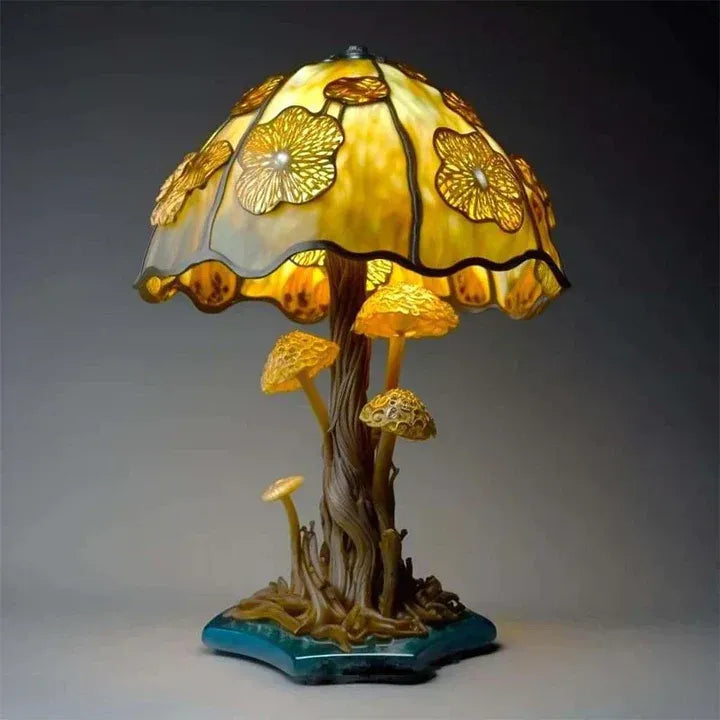 Glas-in-Blei-Lampe – Beruhigendes & Farbintensives Licht im klassischen Stil | Dekorative Tischleuchte für Wohnzimmer & Schlafzimmer