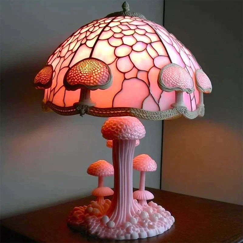 Decorative Ambient Table Lamp Stained Effect Colour Lighting