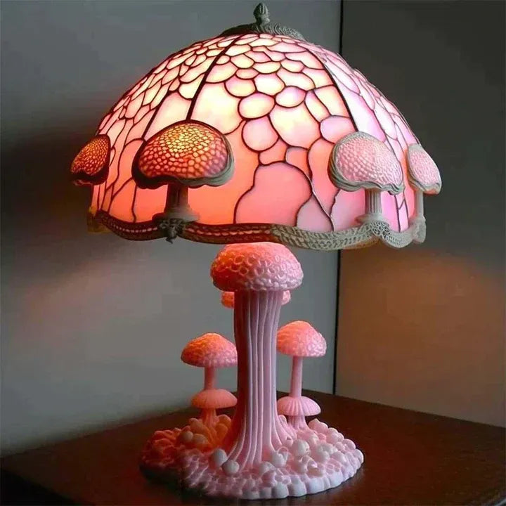 Glas-in-Blei-Lampe – Beruhigendes & Farbintensives Licht im klassischen Stil | Dekorative Tischleuchte für Wohnzimmer & Schlafzimmer