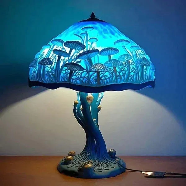Glas-in-Blei-Lampe – Beruhigendes & Farbintensives Licht im klassischen Stil | Dekorative Tischleuchte für Wohnzimmer & Schlafzimmer