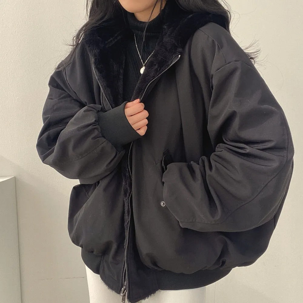 Doppellagige Jacke Mit Kapuze Für Damen | Oversized