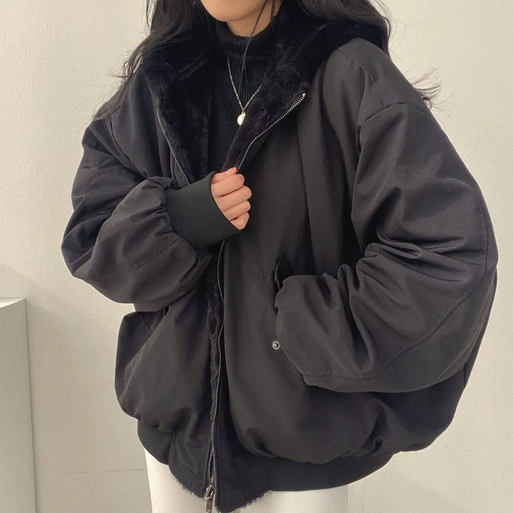 Doppellagige Jacke Mit Kapuze Für Damen | Oversized