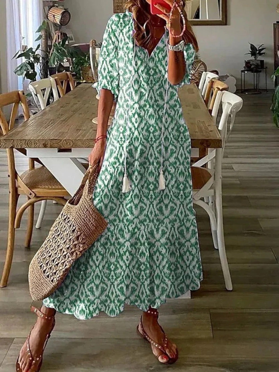 Violett | Bohemian Blumenkleid Für Damen | Maxi
