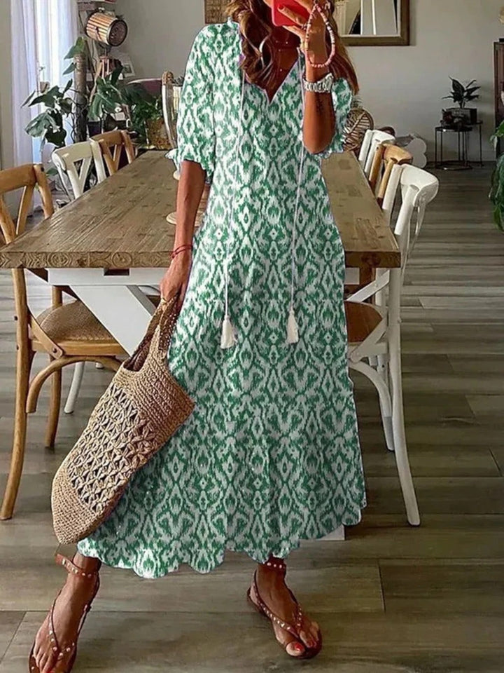 Violett | Bohemian Blumenkleid Für Damen | Maxi