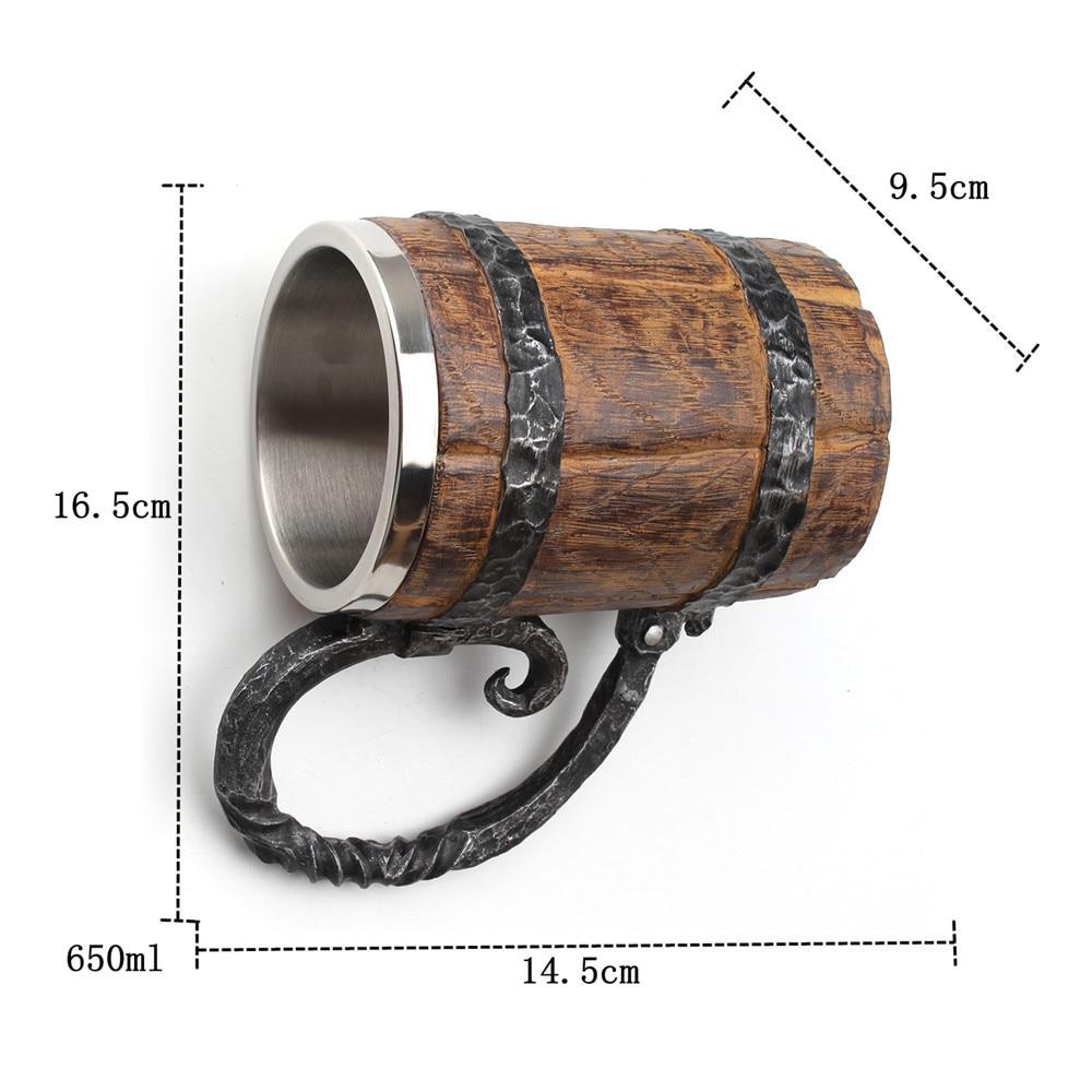 Viking Themed Double Wall Mug Large Capacity Drink Cup