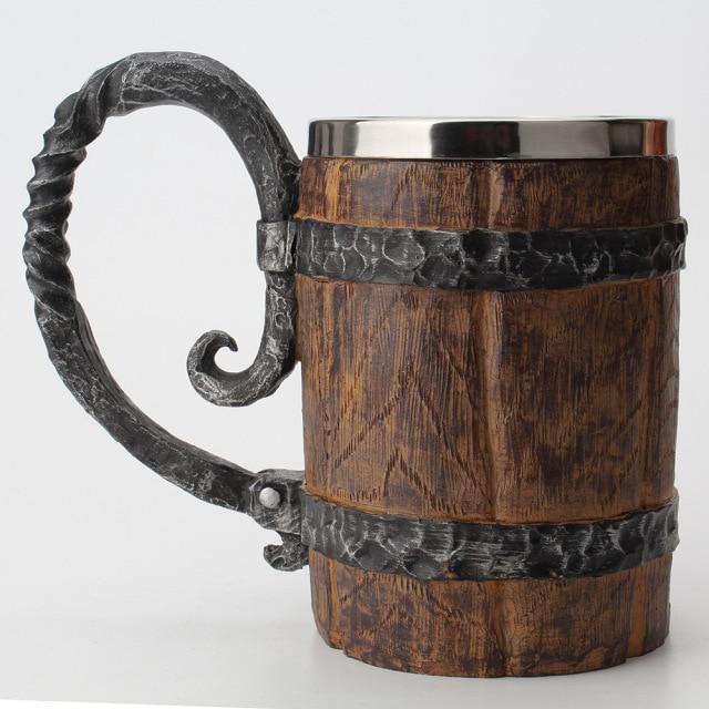 Viking Themed Double Wall Mug Large Capacity Drink Cup
