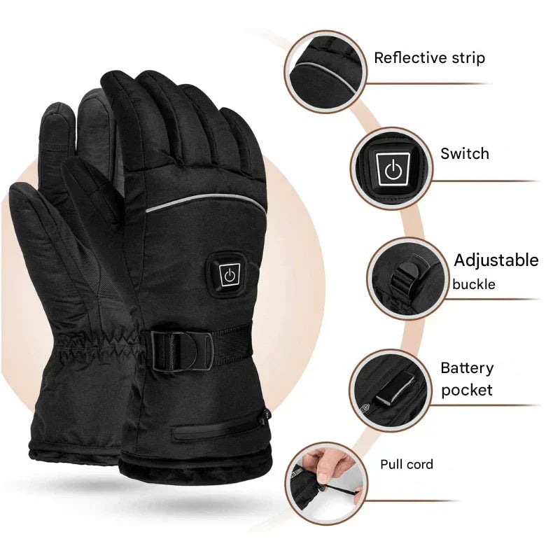 Heated Outdoor Gloves with Rechargeable Power Touchscreen Compatible