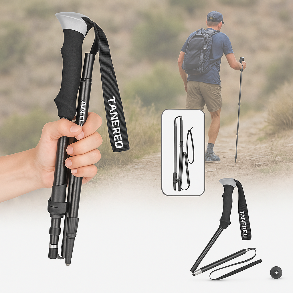 Foldable Hiking Poles Adjustable Support for Outdoor Walking