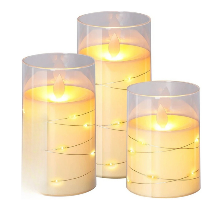 Indoor LED Candle Trio with Remote and Timer