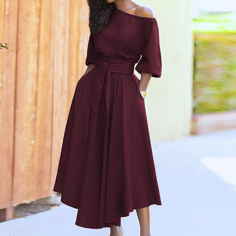 Damen Abendkleid Mit Gürtel | Maxi