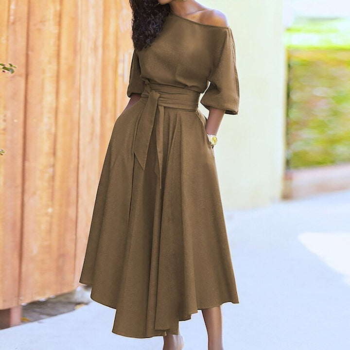 Damen Abendkleid Mit Gürtel | Maxi