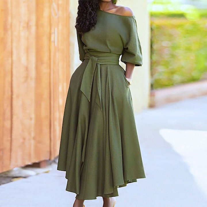 Damen Abendkleid Mit Gürtel | Maxi