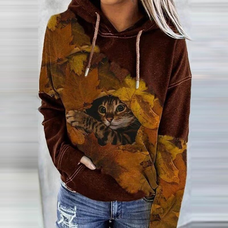 Mehrfarbiger Kapuzenpullover Für Damen | Langarm