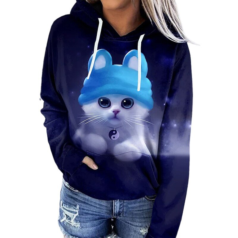 Mehrfarbiger Kapuzenpullover Für Damen | Langarm